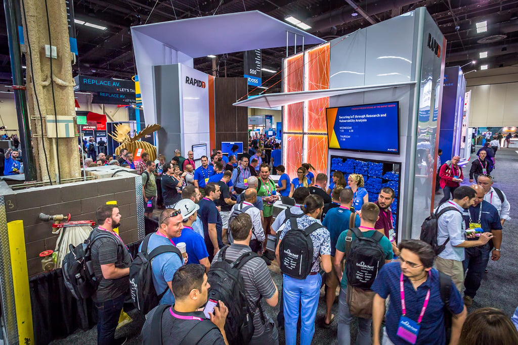 Crowd of people at a trade show